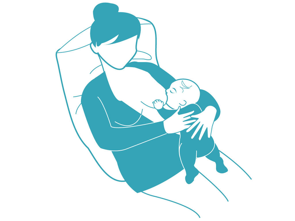 Laid-back breastfeeding position